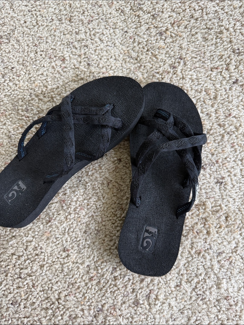 Teva Women's Black Strappy Slide Sandals